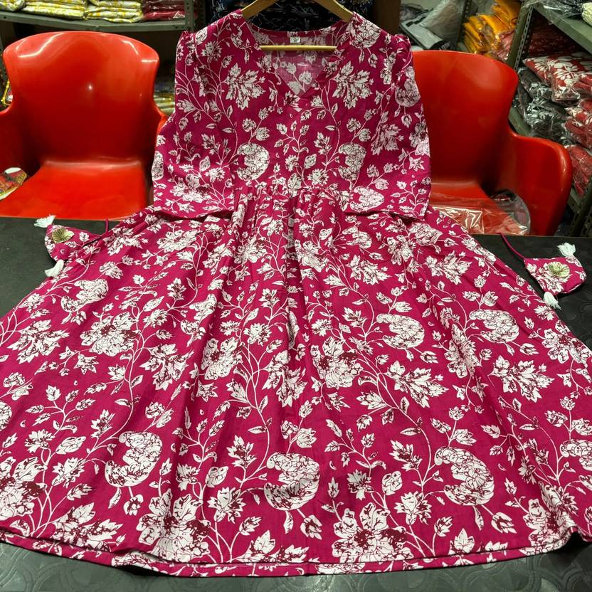 Sufiyana Ámour's Vibrant Pink Rayon Dress for Females