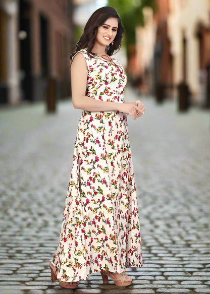 Sufiyana Ámour's White Crepe Maxi Dress for Females