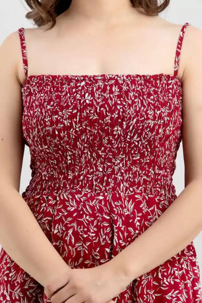 Sufiyana Ámour's Red Rayon Maxi Dress for Females