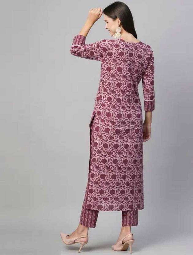 Sufiyana Ámour's Maroon Cotton Blend Kurta Set for Females