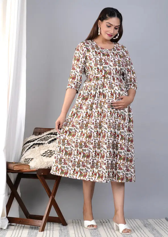 Sufiyana Ámour's White Printed Rayon Anarkali Kurta for Females