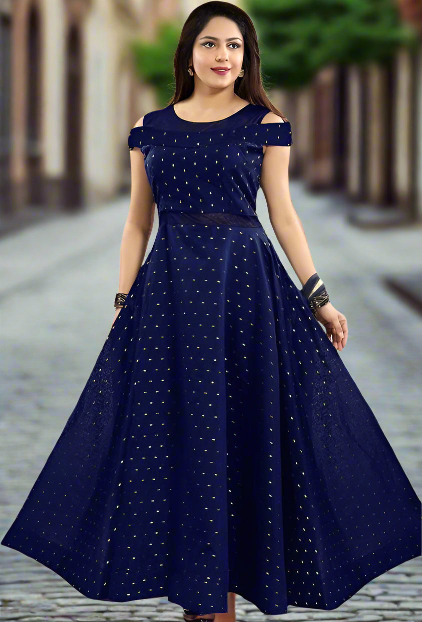 Sufiyana Ámour's Navy Blue Satin Gown for Females