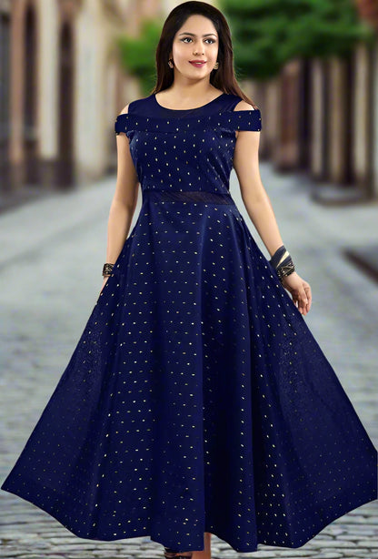 Sufiyana Ámour's Navy Blue Satin Gown for Females
