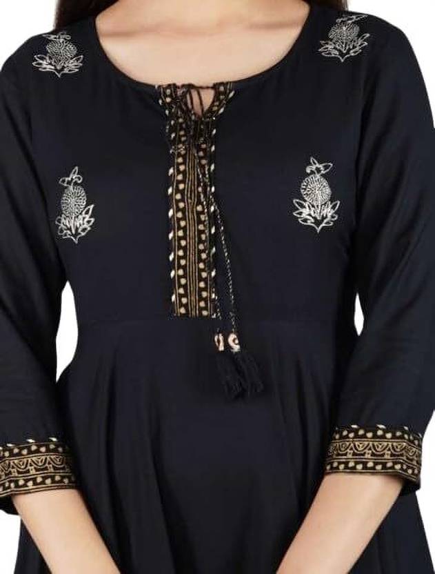 Sufiyana Ámour's Royal Black Anarkali Kurta for Females