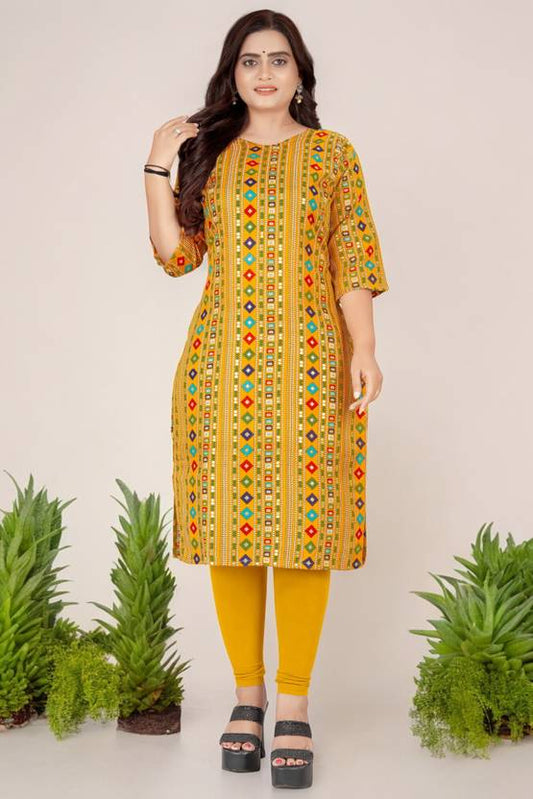 Sufiyana Ámour's Premium Foil Printed A-Line Kurti
